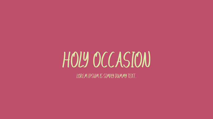 Holy Occasion Font