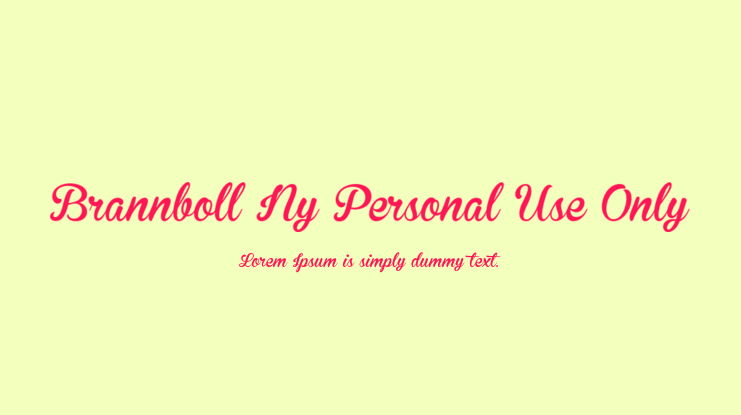 Brannboll Ny Personal Use Only Font