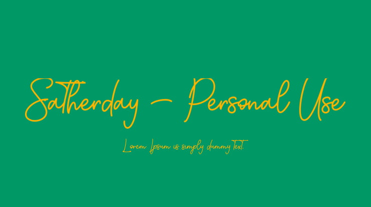 Satherday - Personal Use Font