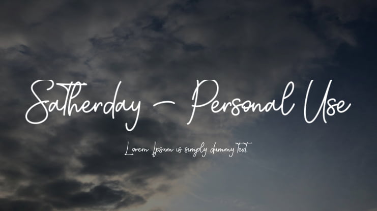 Satherday - Personal Use Font