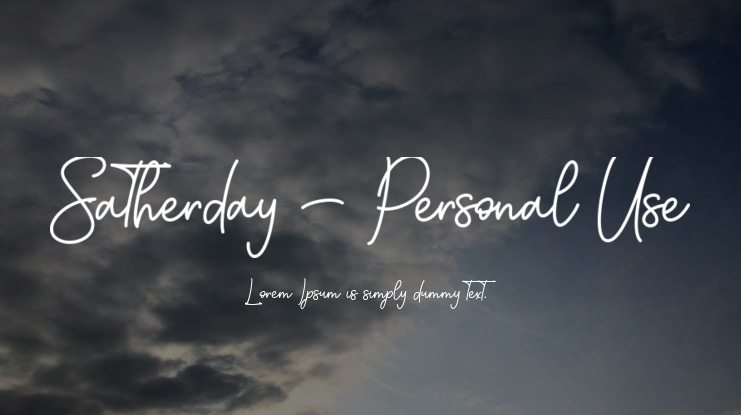 Satherday - Personal Use Font