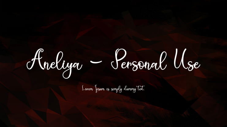 Aneliya - Personal Use Font