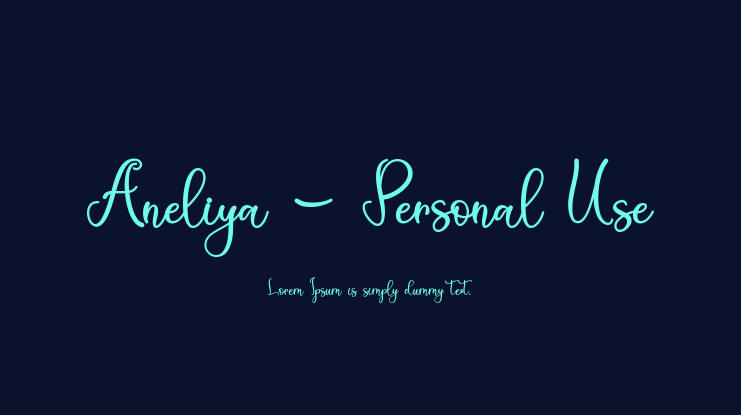 Aneliya - Personal Use Font