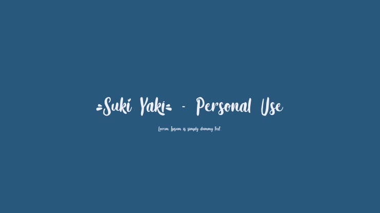 Suki Yaki - Personal Use Font