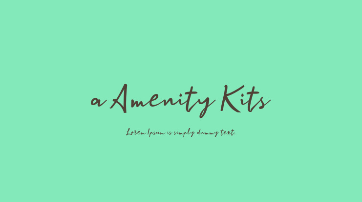 a Amenity Kits Font