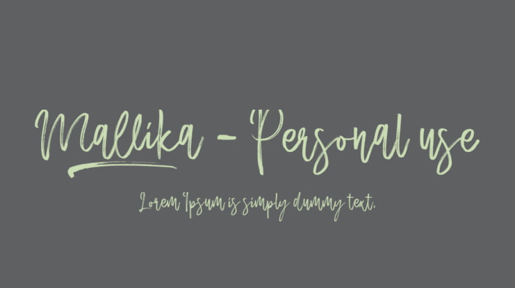 Mallika - Personal use Font