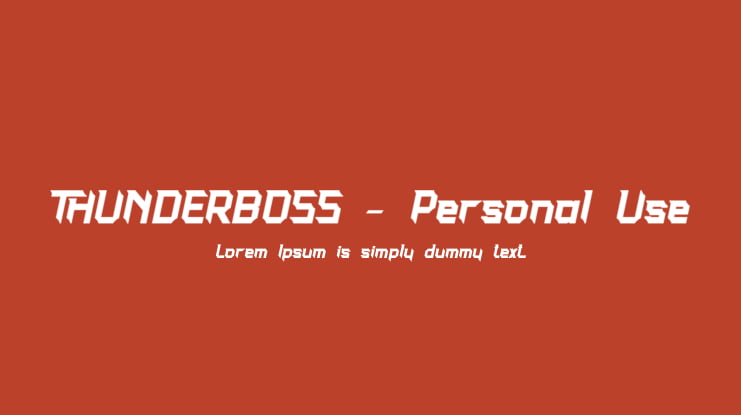 THUNDERBOSS - Personal Use Font