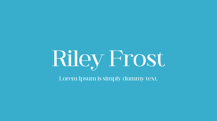 Riley Frost Font