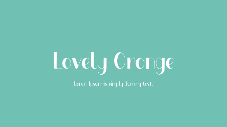 Lovely Orange Font Family