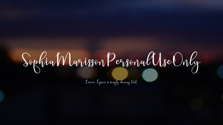 SophiaMarissonPersonalUseOnly Font