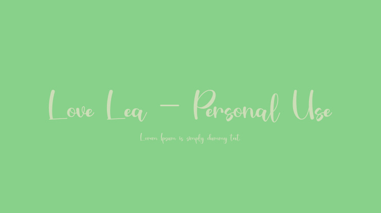 Love Lea - Personal Use Font