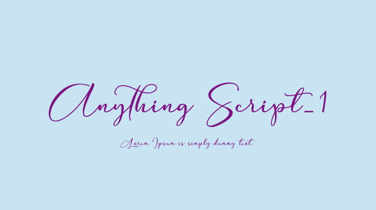 Anything Script_1 Font Family