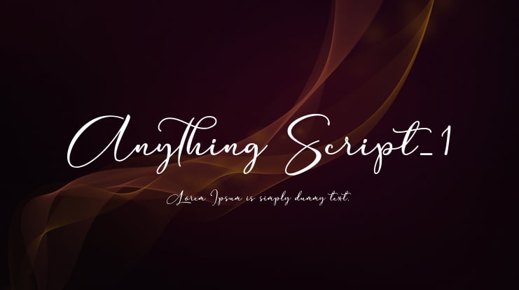Anything Script_1 Font Family