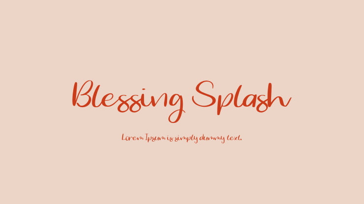 Blessing Splash Font