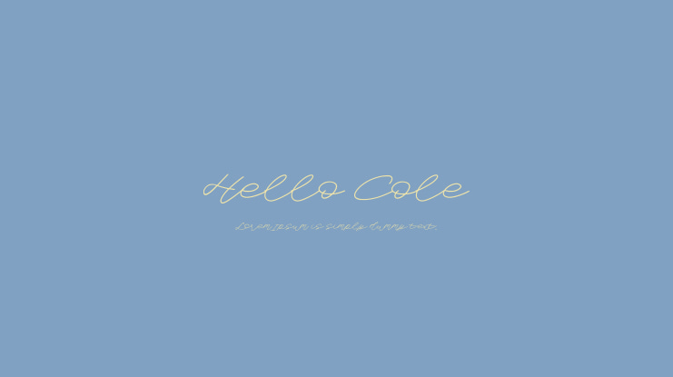 Hello Cole Font