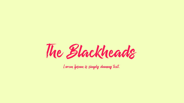 The Blackheads Font