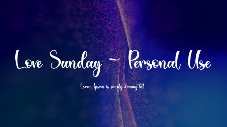 Love Sunday - Personal Use Font