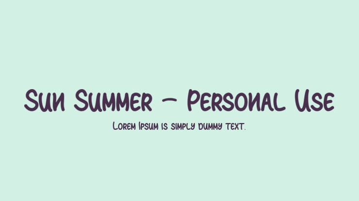 Sun Summer - Personal Use Font