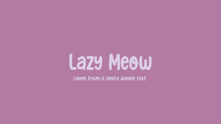 Lazy Meow Font