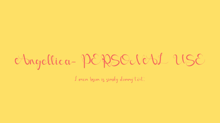 Angellica- PERSONAL USE Font