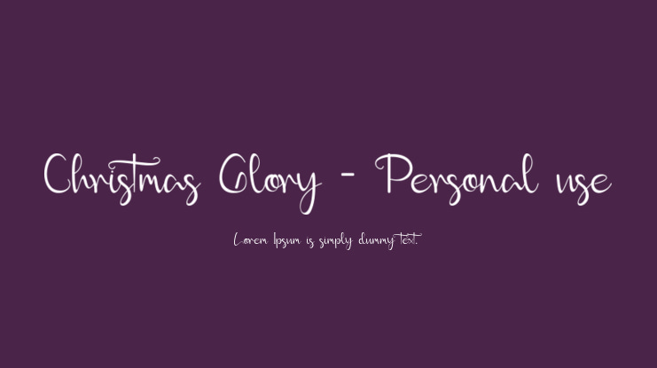 Christmas Glory - Personal use Font