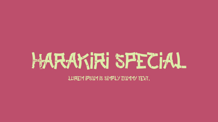 Harakiri Special Font