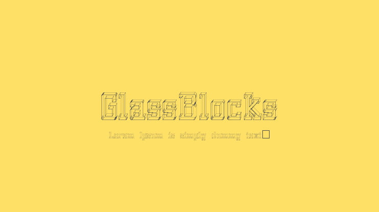 GlassBlocks Font