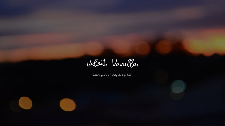 Velvet Vanilla Font