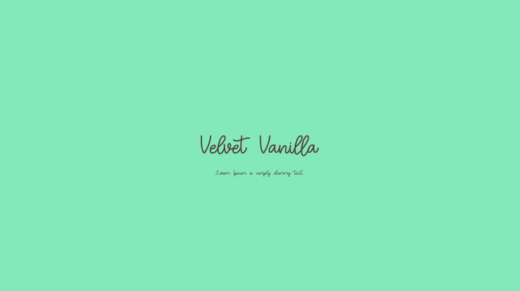 Velvet Vanilla Font