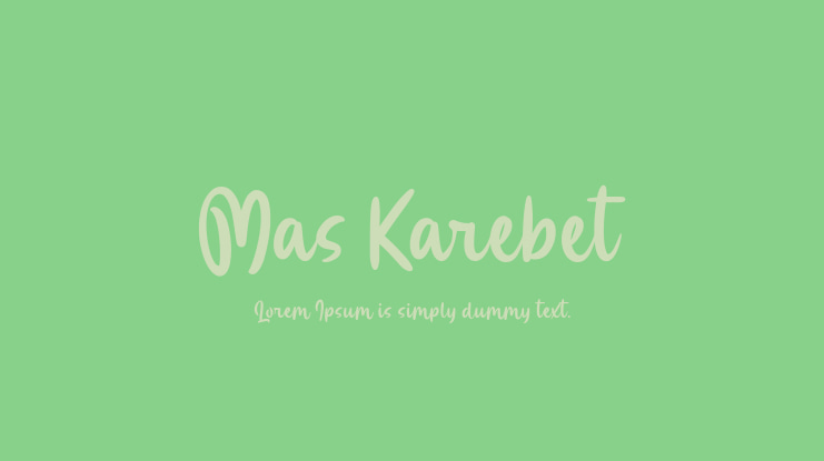 Mas Karebet Font Family