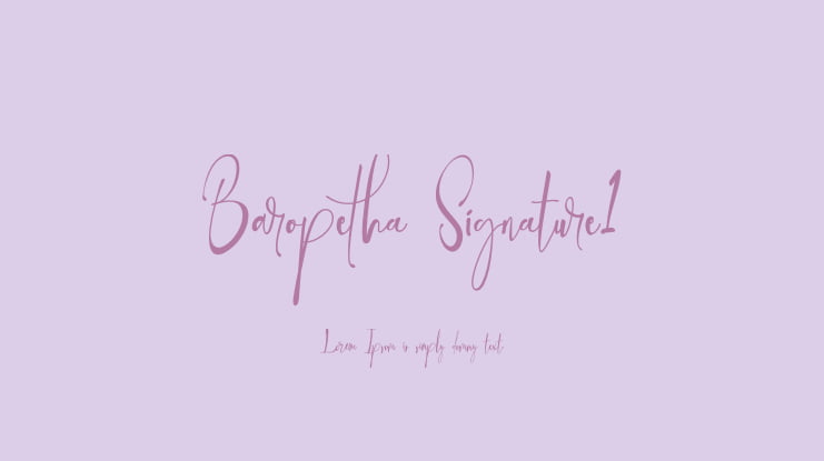 Baropetha Signature1 Font Family