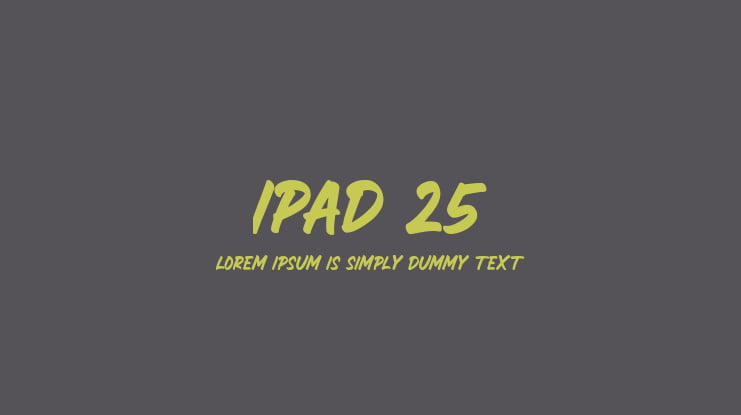Ipad 25 Font Family