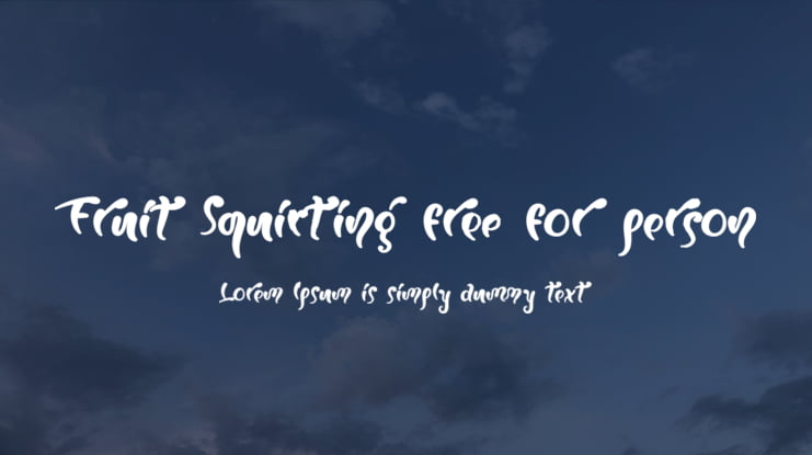 Fruit Squirting free for person Font