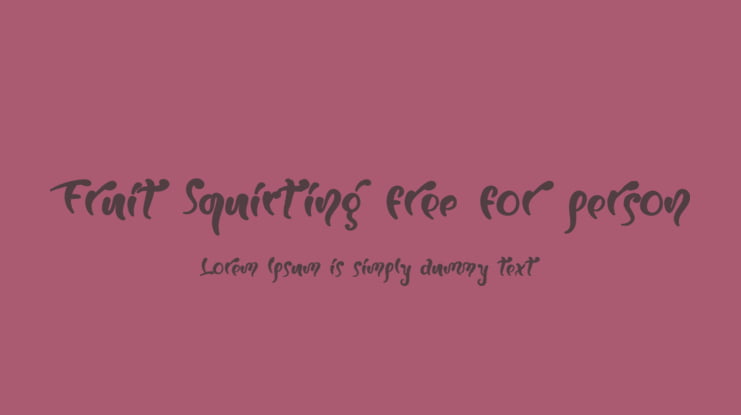 Fruit Squirting free for person Font