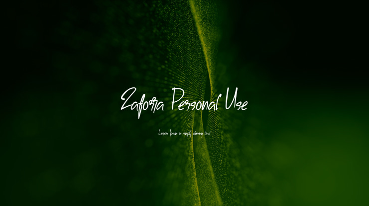Zaforra Personal Use Font