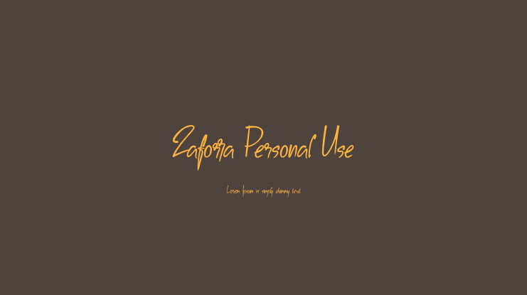 Zaforra Personal Use Font
