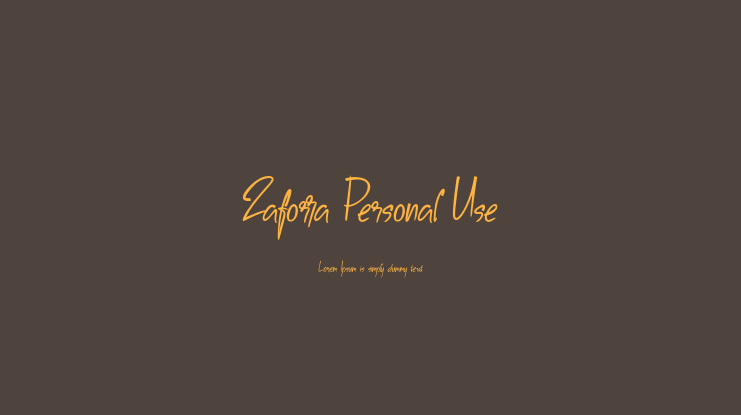 Zaforra Personal Use Font