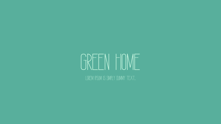GREEN HOME Font