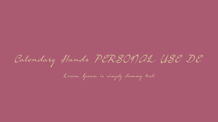 Calendary Hands PERSONAL USE DE Font
