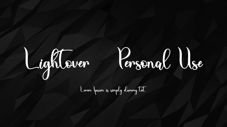 Lightover - Personal Use Font