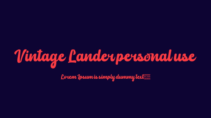 Vintage Lander personal use Font