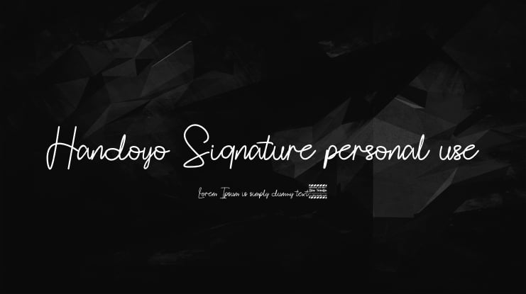 Handoyo Signature personal use Font