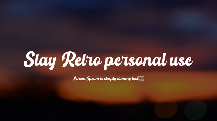 Stay Retro personal use Font