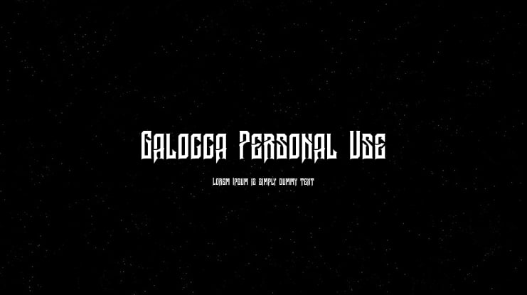 Galocca Personal Use Font