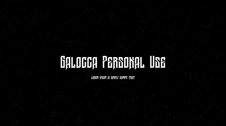 Galocca Personal Use Font