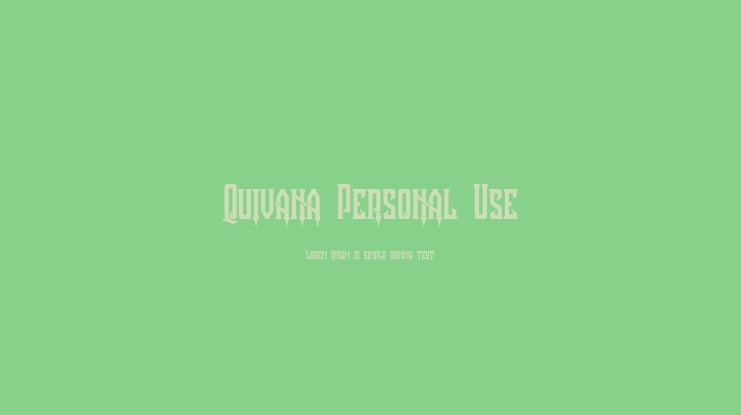Quivana Personal Use Font