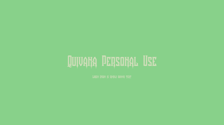 Quivana Personal Use Font