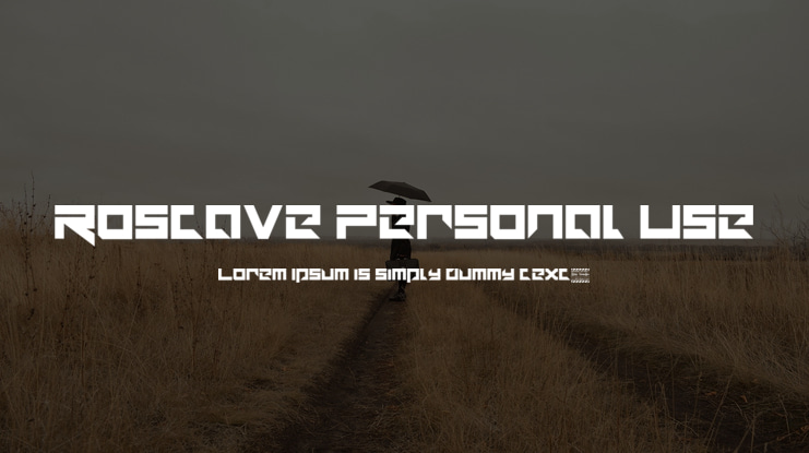 Rostave Personal Use Font