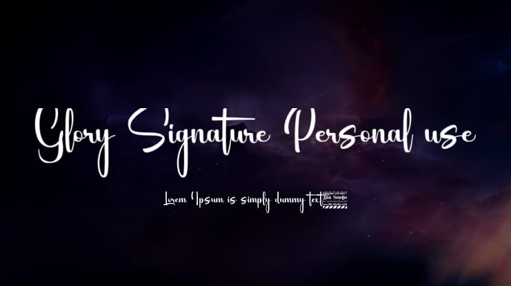 Glory Signature Personal use Font
