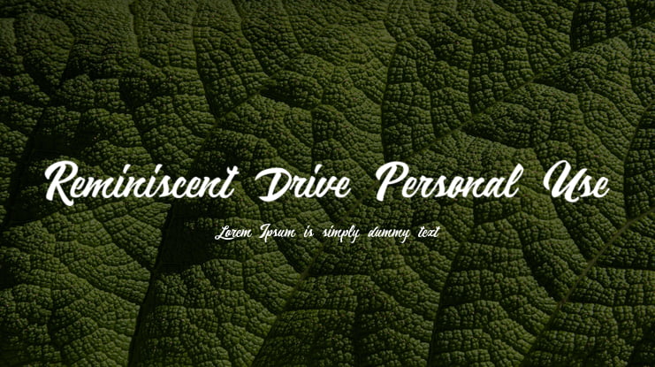 Reminiscent Drive Personal Use Font